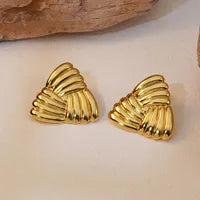 Triangular shaped earrings 18K Gold plated Stainless steel