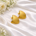 Uneven shaped earrings 18K Gold Plated Stainless Steel