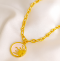 Sun Face Pendant Necklace Stainless Steel 18K Gold Plated