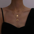 Triple chain pendent necklace 18K Gold Plated Stainless Steel