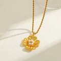 four petal pendant necklace 18K Gold plated Stainless Steel